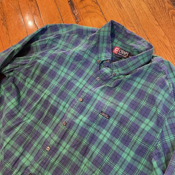 Ralph Lauren CHAPS Long Sleeve Button Down Denim Shirt Men's XL cotton blue type Vintage Second Hand